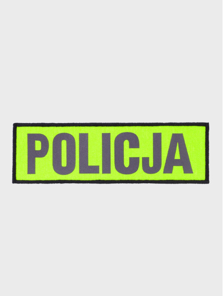 SPIN Naszywka emblemat POLICJA 50x165mm odblaskowa rzep żółta