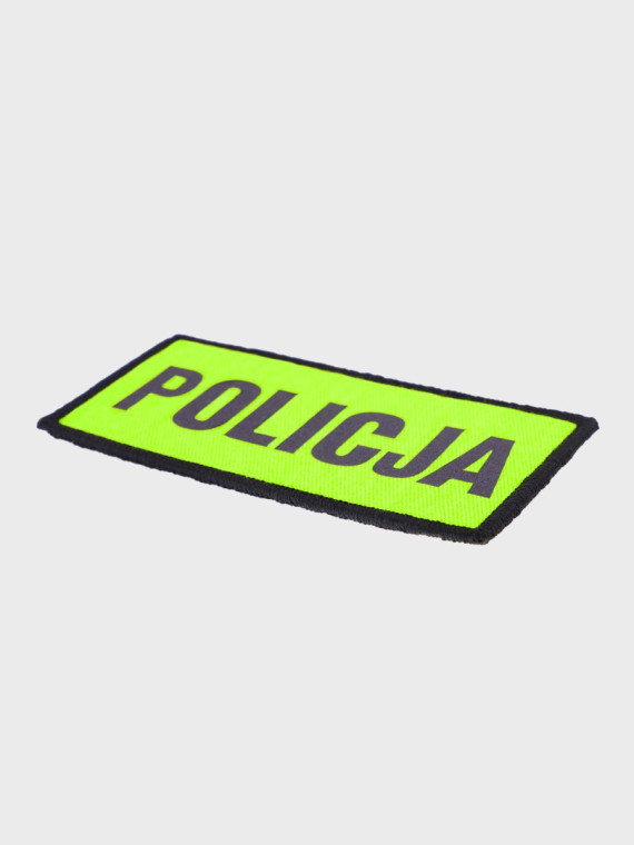 SPIN Naszywka emblemat POLICJA 50x100mm odblaskowa rzep żółta