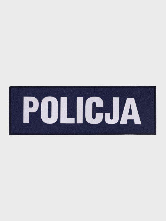 SPIN Naszywka Emblemat POLICJA 100x300mm ODBLASKOWA Rzep Granatowa