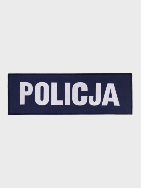 SPIN Naszywka Emblemat POLICJA 100x300mm ODBLASKOWA Rzep Granatowa
