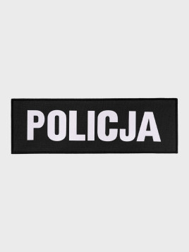 SPIN Naszywka Emblemat POLICJA 100x300mm ODBLASKOWA Rzep Czarna