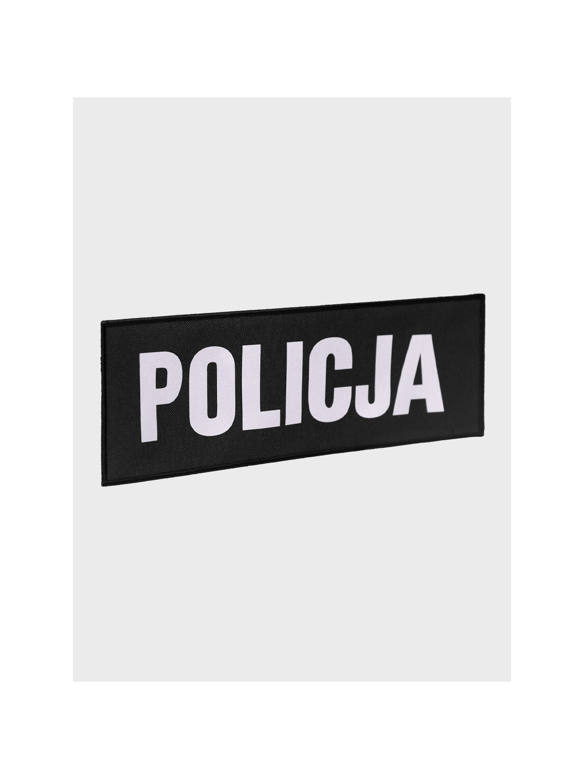 SPIN Naszywka Emblemat POLICJA 100x300mm ODBLASKOWA Rzep Czarna