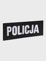 SPIN Naszywka Emblemat POLICJA 100x300mm ODBLASKOWA Rzep Czarna