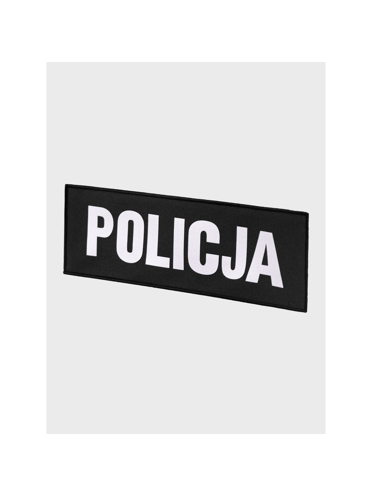 SPIN Naszywka Emblemat POLICJA 100x300mm ODBLASKOWA Rzep Czarna