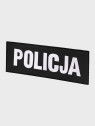 SPIN Naszywka Emblemat POLICJA 100x300mm ODBLASKOWA Rzep Czarna
