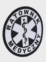 SPIN EMBLEMAT NASZYWKA Ratownik Medyczny NA RZEP 90x90 mm ODBLASKOWY CZARNY