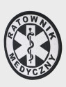 SPIN EMBLEMAT NASZYWKA Ratownik Medyczny NA RZEP 90x90 mm ODBLASKOWY CZARNY
