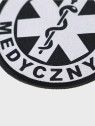 SPIN EMBLEMAT NASZYWKA Ratownik Medyczny NA RZEP 90x90 mm ODBLASKOWY CZARNY