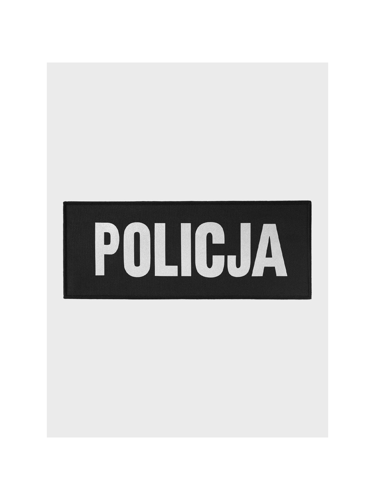 SPIN Naszywka Emblemat POLICJA 100x260mm ODBLASKOWA Rzep Czarna