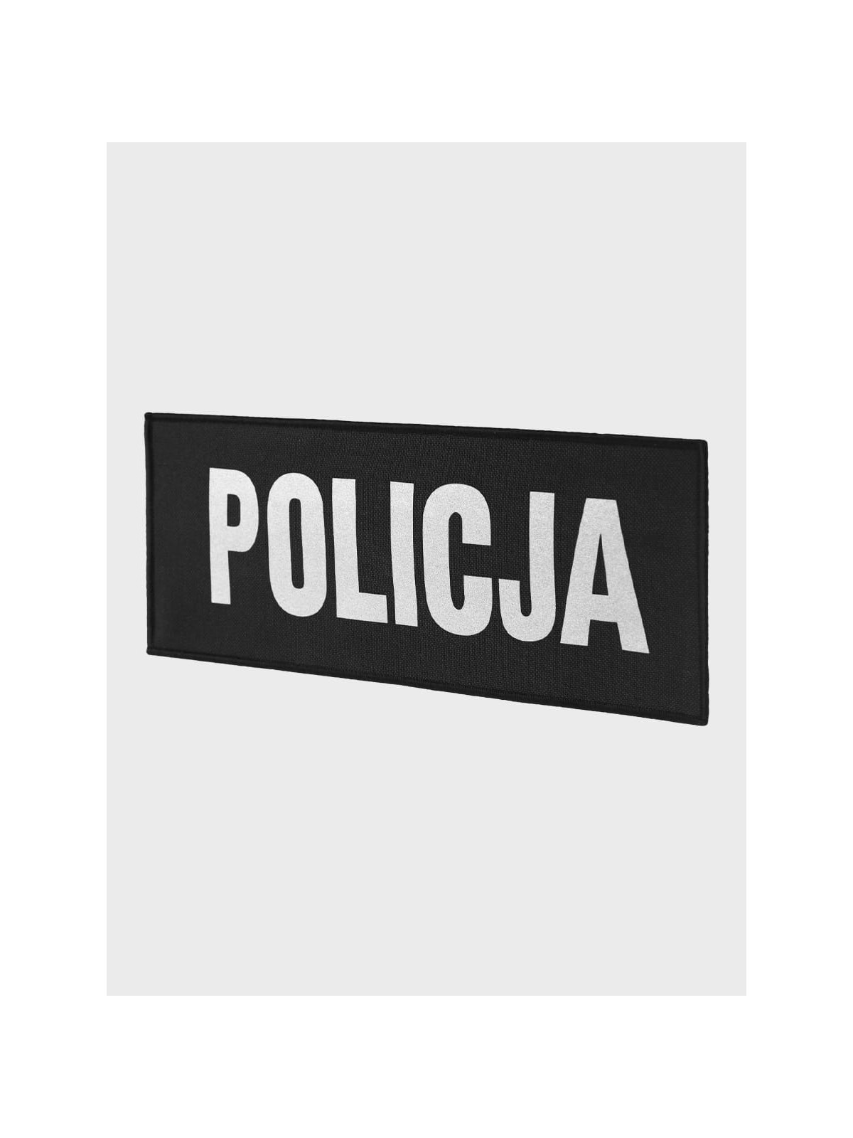 SPIN Naszywka Emblemat POLICJA 100x260mm ODBLASKOWA Rzep Czarna