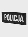 SPIN Naszywka Emblemat POLICJA 100x260mm ODBLASKOWA Rzep Czarna
