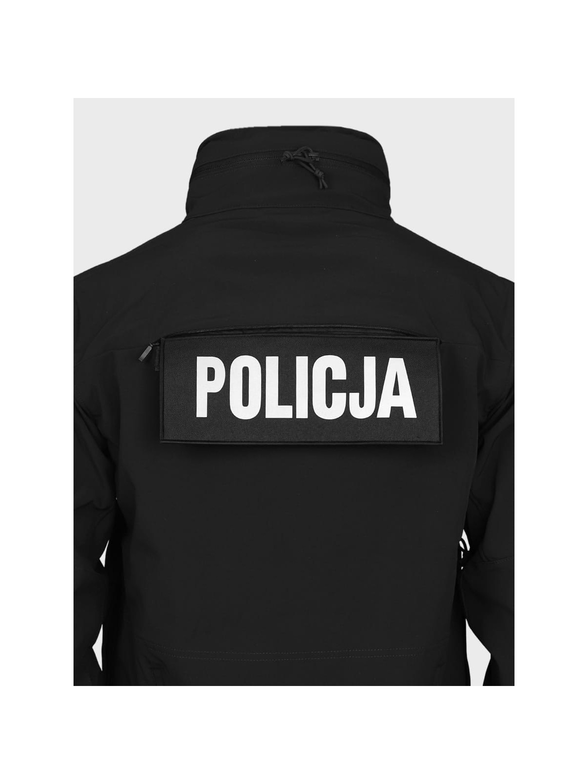 SPIN Naszywka Emblemat POLICJA 100x260mm ODBLASKOWA Rzep Czarna