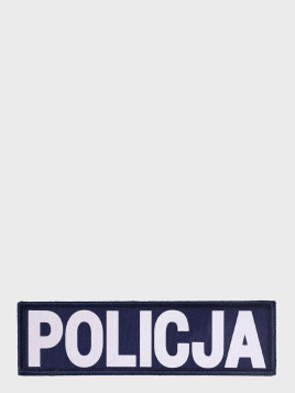SPIN Naszywka Emblemat POLICJA 40x140mm ODBLASKOWA Rzep Granatowa