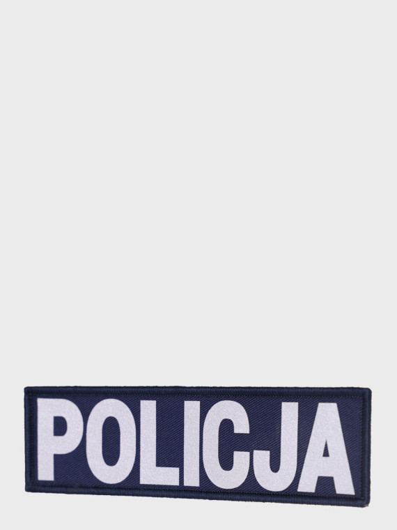 SPIN Naszywka Emblemat POLICJA 40x140mm ODBLASKOWA Rzep Granatowa