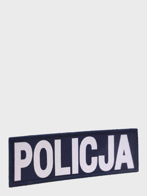 SPIN Naszywka Emblemat POLICJA 40x140mm ODBLASKOWA Rzep Granatowa
