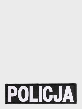 SPIN Naszywka Emblemat POLICJA 40x140mm ODBLASKOWA Rzep Czarna
