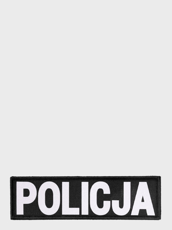 SPIN Naszywka Emblemat POLICJA 40x140mm ODBLASKOWA Rzep Czarna