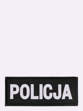 SPIN Naszywka Emblemat POLICJA 50x125mm ODBLASKOWA Rzep Czarna