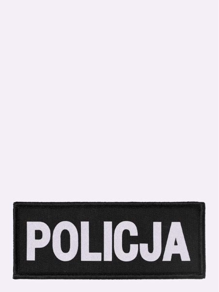 SPIN Naszywka Emblemat POLICJA 50x125mm ODBLASKOWA Rzep Czarna