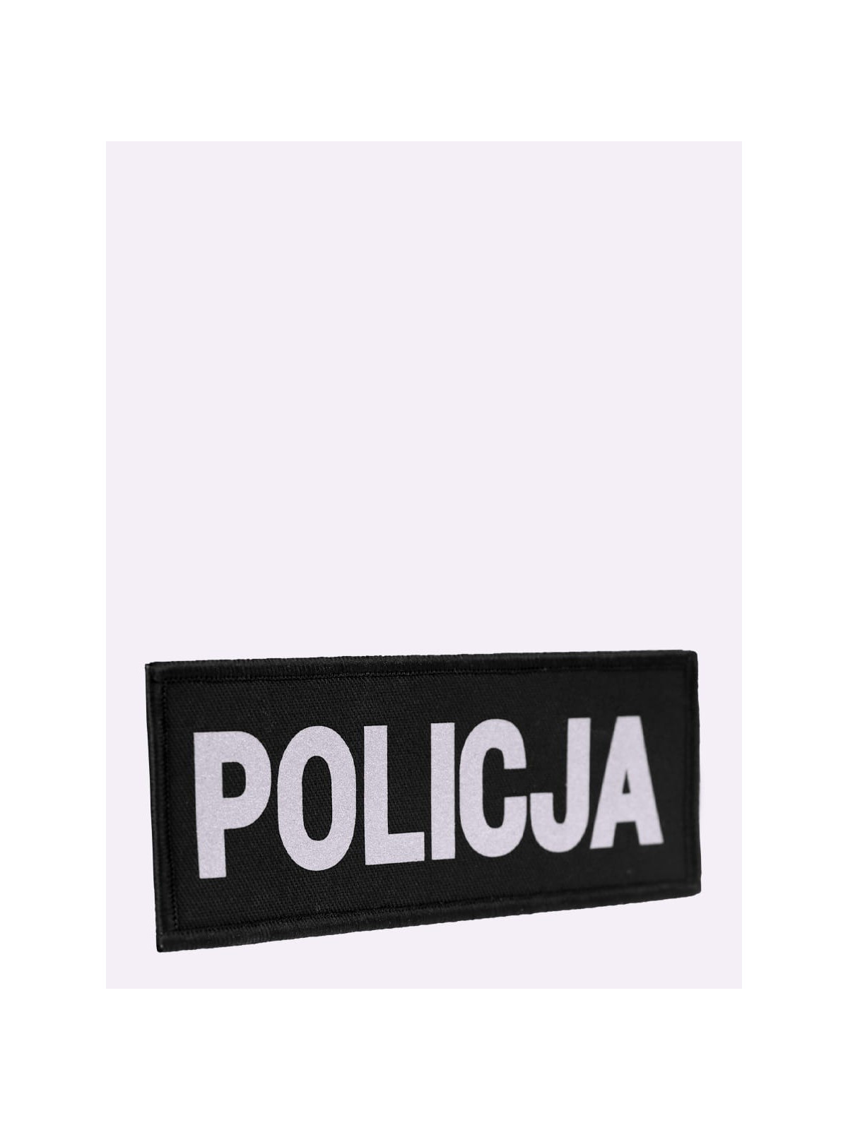 SPIN Naszywka Emblemat POLICJA 50x125mm ODBLASKOWA Rzep Czarna