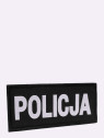 SPIN Naszywka Emblemat POLICJA 50x125mm ODBLASKOWA Rzep Czarna