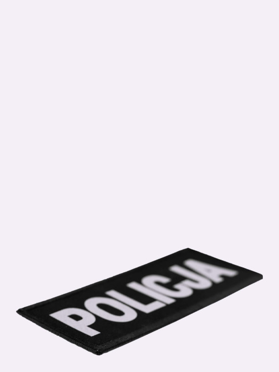 SPIN Naszywka Emblemat POLICJA 50x125mm ODBLASKOWA Rzep Czarna