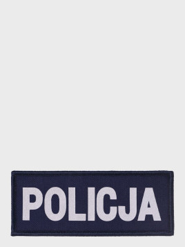SPIN Naszywka Emblemat POLICJA 50x125mm ODBLASKOWA Rzep Granatowa