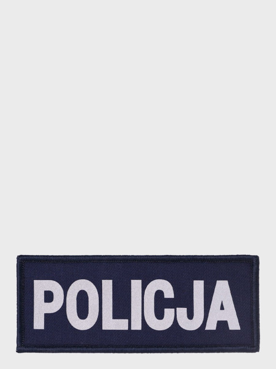 SPIN Naszywka Emblemat POLICJA 50x125mm ODBLASKOWA Rzep Granatowa