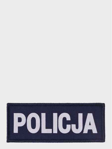 SPIN Naszywka Emblemat POLICJA 50x125mm ODBLASKOWA Rzep Granatowa