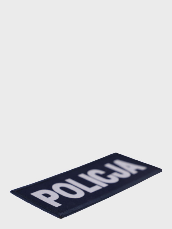 SPIN Naszywka Emblemat POLICJA 50x125mm ODBLASKOWA Rzep Granatowa