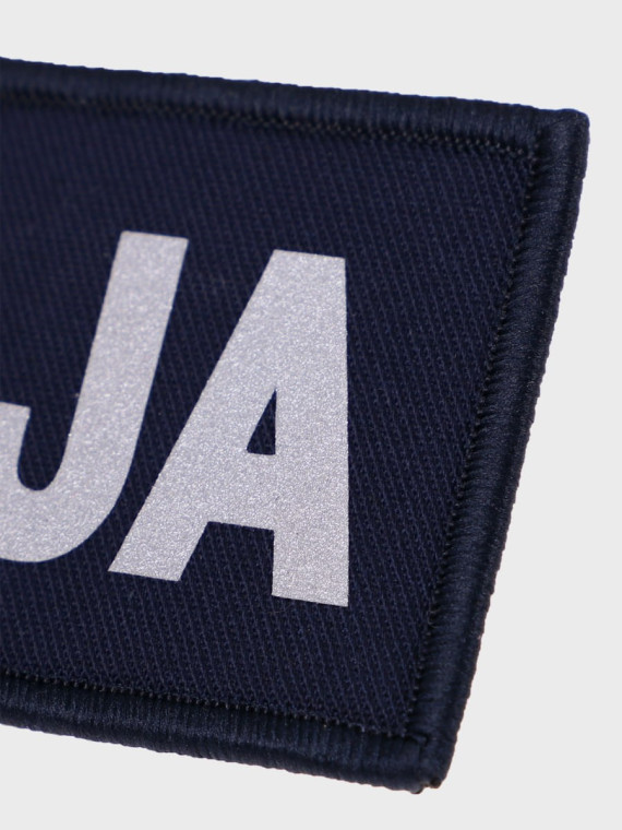 SPIN Naszywka Emblemat POLICJA 50x125mm ODBLASKOWA Rzep Granatowa