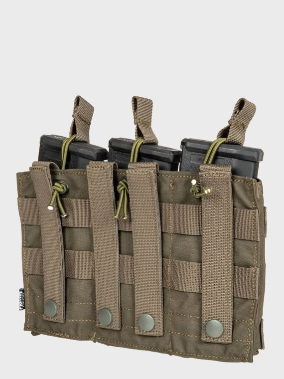 PRIMAL GEAR Ładownica potrójna na magazynki AK/M4/G36 Open Koga Oliwkowa