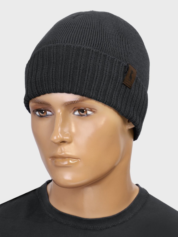 AGBO CZAPKA ZIMOWA Z WEŁNY MERYNOSA Merino HOGAN CIEMNOSZARA