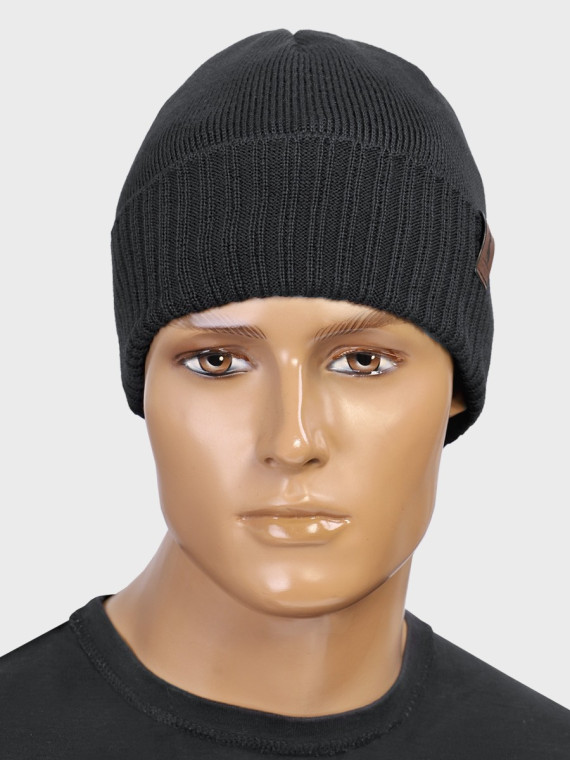 AGBO CZAPKA ZIMOWA Z WEŁNY MERYNOSA Merino HOGAN CIEMNOSZARA