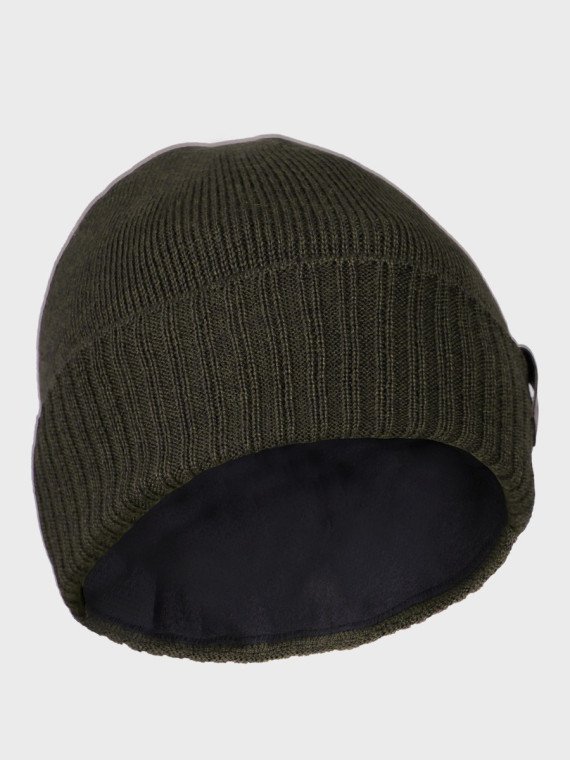 AGBO CZAPKA ZIMOWA Z WEŁNY MERYNOSA Merino HOGAN KHAKI