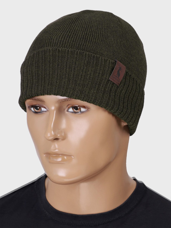 AGBO CZAPKA ZIMOWA Z WEŁNY MERYNOSA Merino HOGAN KHAKI