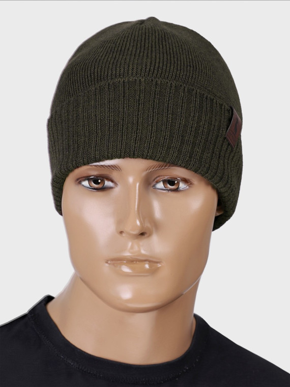 AGBO CZAPKA ZIMOWA Z WEŁNY MERYNOSA Merino HOGAN KHAKI