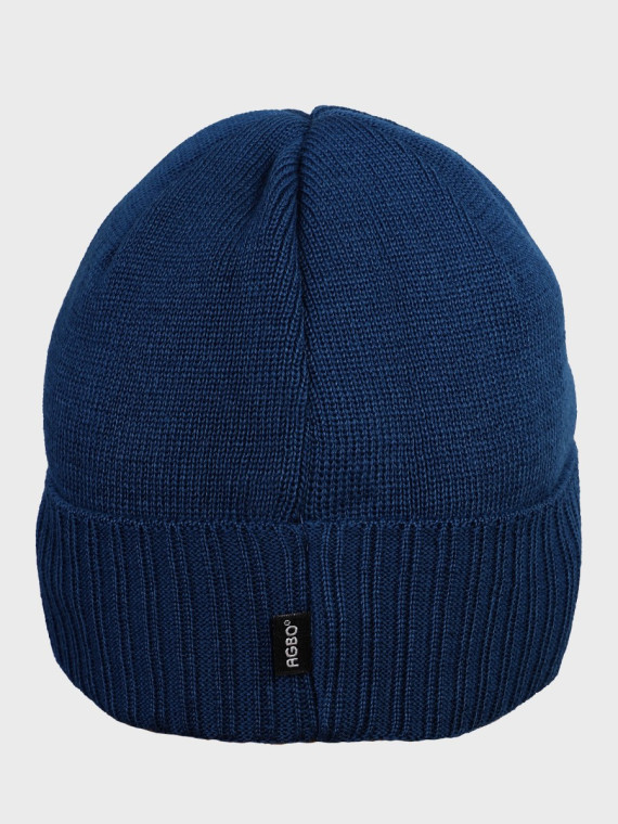 AGBO CZAPKA ZIMOWA Z WEŁNY MERYNOSA Merino HOGAN NIEBIESKA