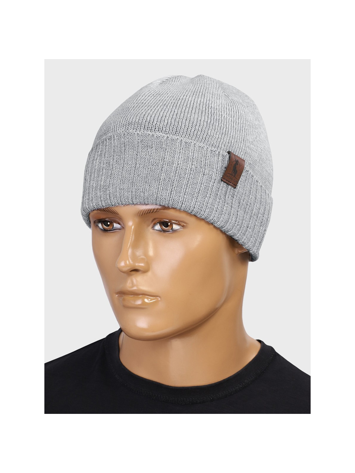 AGBO CZAPKA ZIMOWA Z WEŁNY MERYNOSA Merino HOGAN JASNOSZARA
