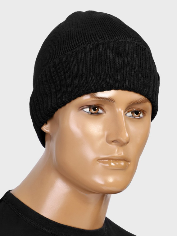 AGBO CZAPKA ZIMOWA Z WEŁNY MERYNOSA Merino HOGAN CZARNA