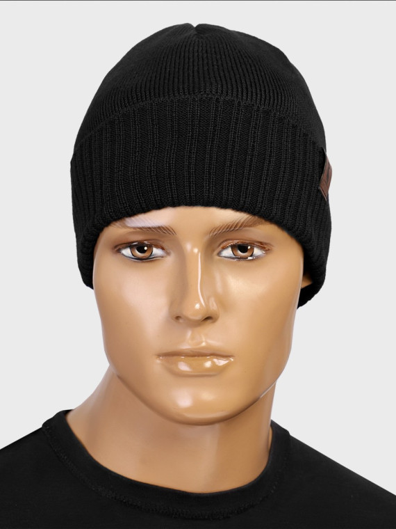 AGBO CZAPKA ZIMOWA Z WEŁNY MERYNOSA Merino HOGAN CZARNA