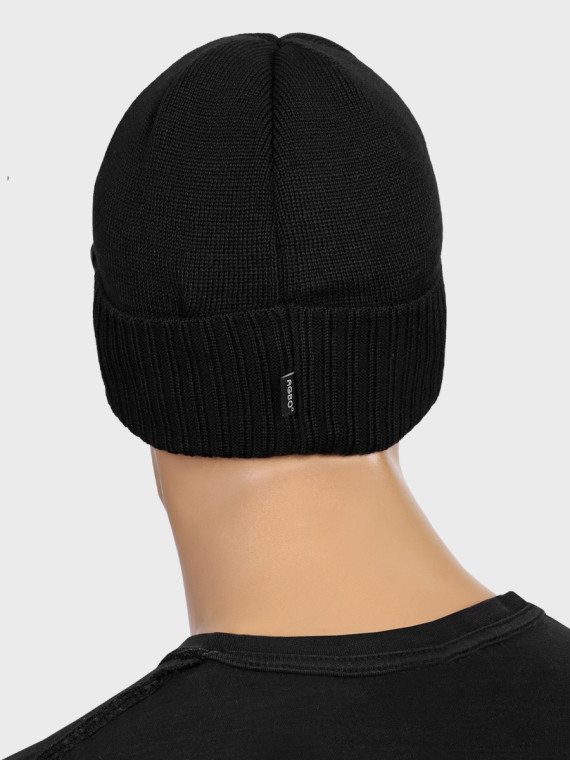 AGBO CZAPKA ZIMOWA Z WEŁNY MERYNOSA Merino HOGAN CZARNA
