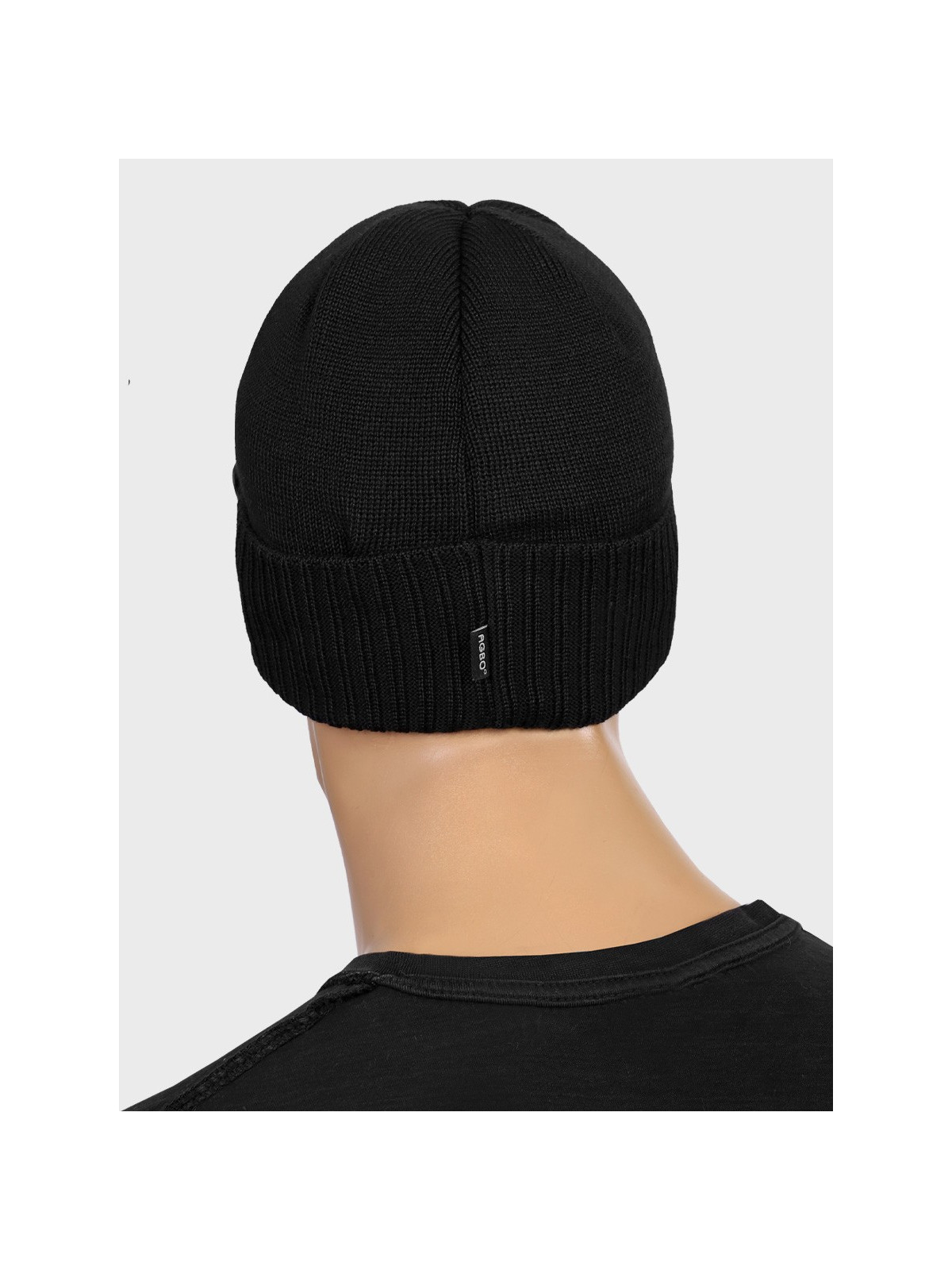 AGBO CZAPKA ZIMOWA Z WEŁNY MERYNOSA Merino HOGAN CZARNA
