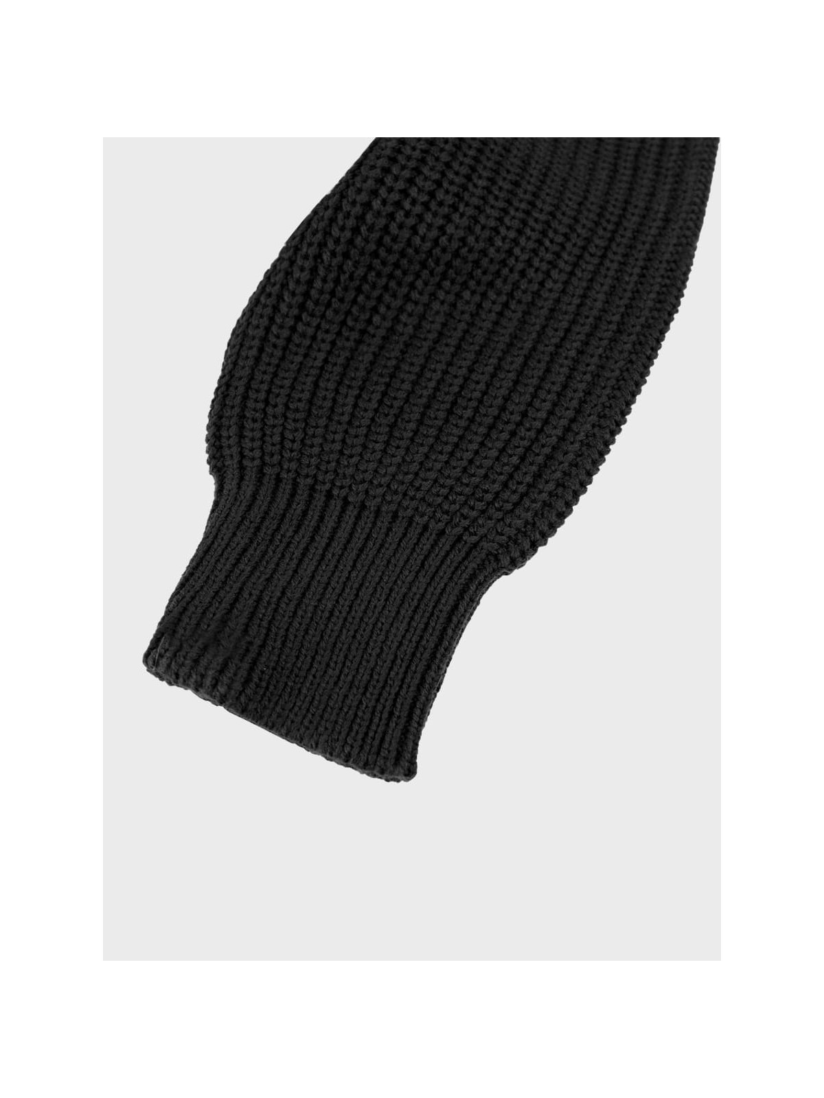 MFH Sweter męski pulower Troyer z zamkiem gruby i ciepły czarny 3XL