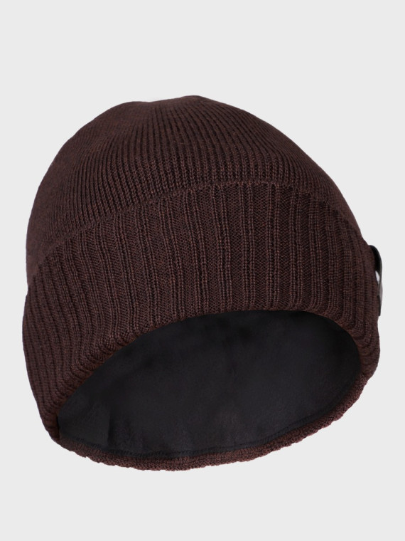 AGBO CZAPKA ZIMOWA Z WEŁNY MERYNOSA Merino HOGAN BRĄZOWA