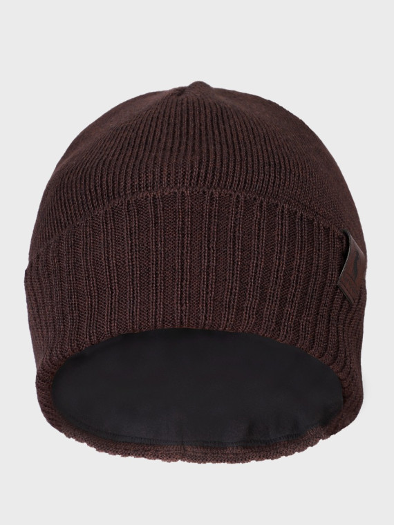 AGBO CZAPKA ZIMOWA Z WEŁNY MERYNOSA Merino HOGAN BRĄZOWA