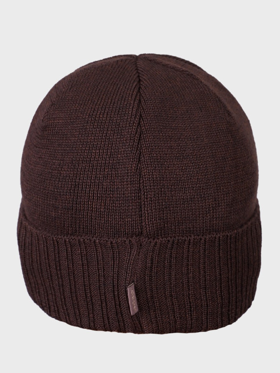 AGBO CZAPKA ZIMOWA Z WEŁNY MERYNOSA Merino HOGAN BRĄZOWA