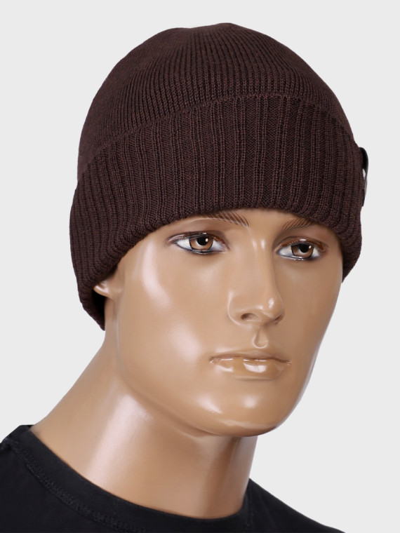AGBO CZAPKA ZIMOWA Z WEŁNY MERYNOSA Merino HOGAN BRĄZOWA