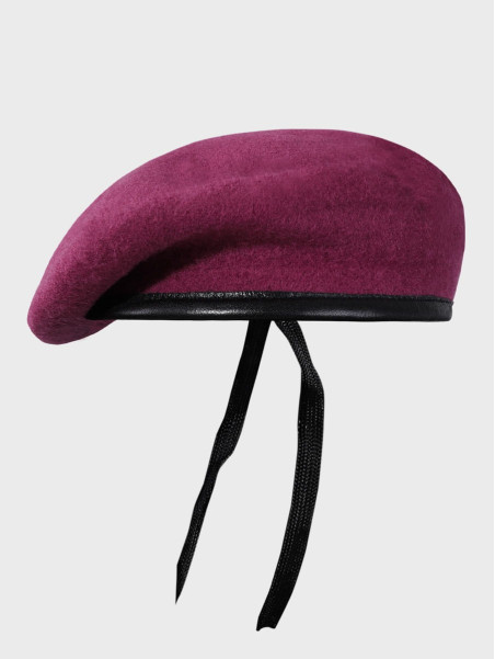 MFH Beret wojskowy wełniany tłoczony Commando bordowy 55
