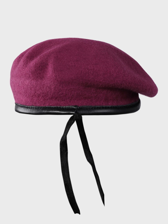 MFH Beret wojskowy wełniany tłoczony Commando bordowy 55